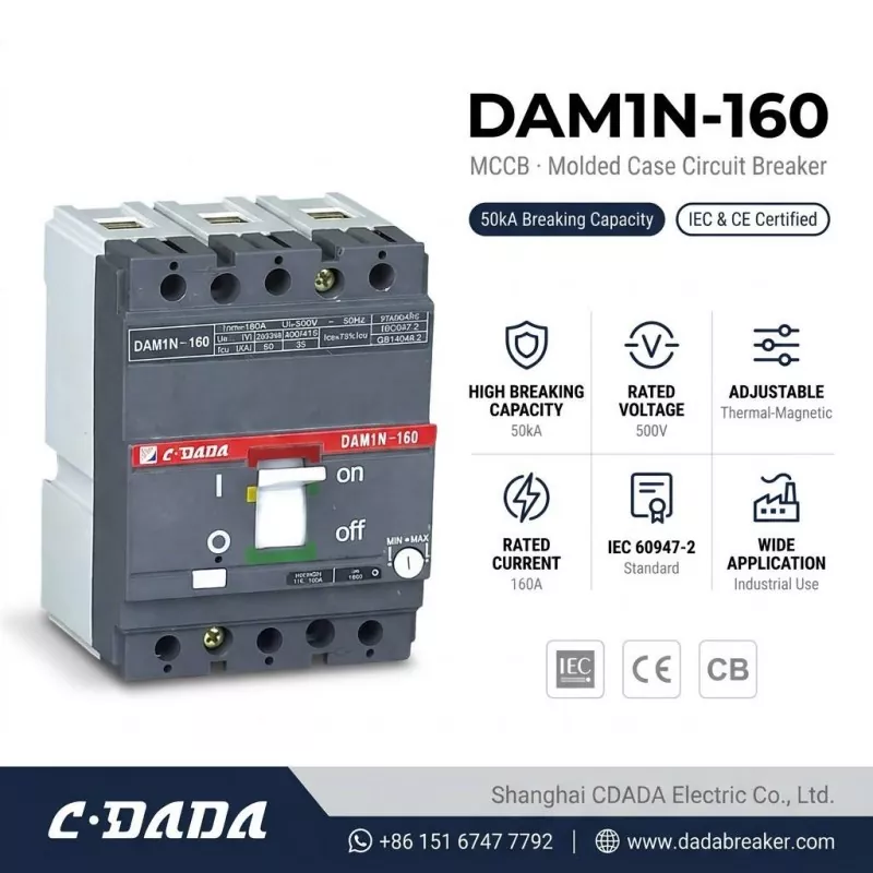 CDADA lanserer høykapasitets DAM1N-160 160A MCCB effektbryter