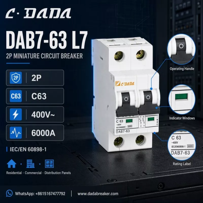 DAB7-63 L7 2P MCB - Klar, kompakt beskyttelse for distribusjonspaneler